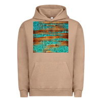 Turquoise  Leather And Wooden Pattern Tumbler Urban Hoodie | Teevron