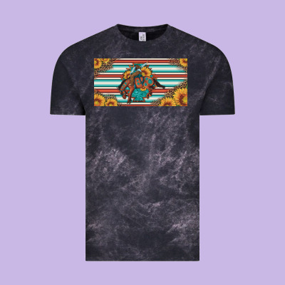 Bucking Bronco Aztec Shape License Plate Vintage Tee Designed By Artiststas