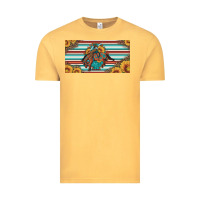 Vintage Mustard bucking bronco aztec shape license plate Vintage Tee - Artiststas
