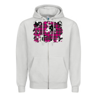 Dove Grey Pink Christmas Plaid Cowhide Pattern Background Zipper Hoodie - RanaPortraitStore