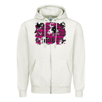 Oatmeal Heather Pink Christmas Plaid Cowhide Pattern Background Zipper Hoodie - RanaPortraitStore