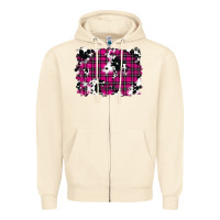 Sandshell Pink Christmas Plaid Cowhide Pattern Background Zipper Hoodie - RanaPortraitStore