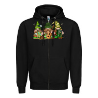Black camping gnomies Zipper Hoodie - texasbilliewilder
