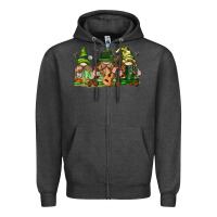 Charcoal Heather camping gnomies Zipper Hoodie - texasbilliewilder