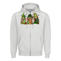 Dove Grey camping gnomies Zipper Hoodie - texasbilliewilder