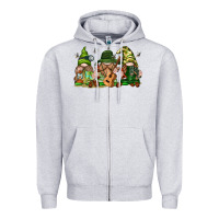 Heather Grey camping gnomies Zipper Hoodie - texasbilliewilder