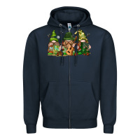 Navy camping gnomies Zipper Hoodie - texasbilliewilder