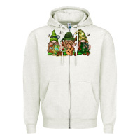 Oatmeal Heather camping gnomies Zipper Hoodie - texasbilliewilder