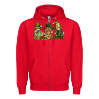 Red camping gnomies Zipper Hoodie - texasbilliewilder