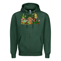 Sports Green camping gnomies Zipper Hoodie - texasbilliewilder