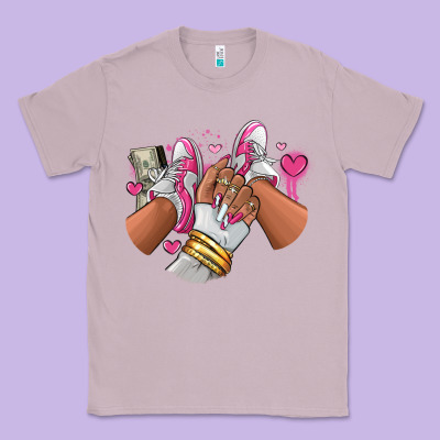Pink And White Sneaker Girl Classic Tee Designed By Ranaportraitstore