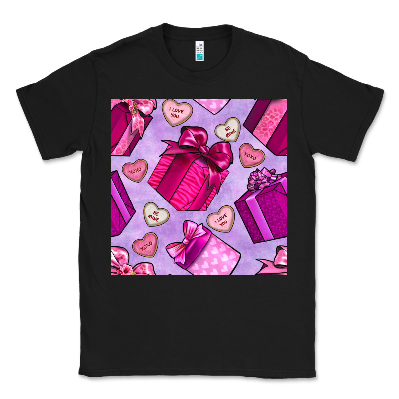 Valentines Day Gift Box And Cookie Seamless Pattern Classic Tee by BundleAndBundleShop | Teevron