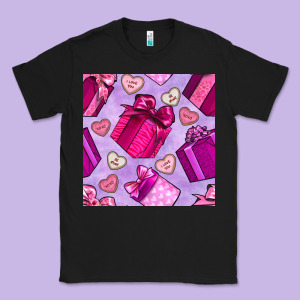 Valentines Day Gift Box And Cookie Seamless Pattern Classic Tee Designed By Bundleandbundleshop