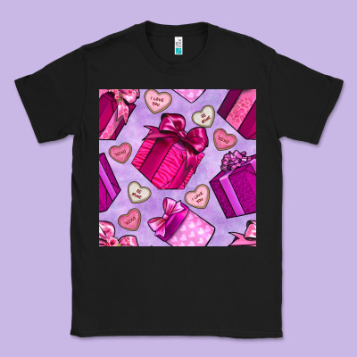 Valentines Day Gift Box And Cookie Seamless Pattern Classic Tee Designed By Bundleandbundleshop