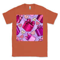 Copper valentines day gift box and cookie seamless pattern Classic Tee - BundleAndBundleShop