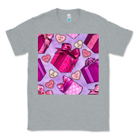 Heather Grey valentines day gift box and cookie seamless pattern Classic Tee - BundleAndBundleShop