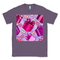 Lavender valentines day gift box and cookie seamless pattern Classic Tee - BundleAndBundleShop