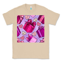 Mushroom valentines day gift box and cookie seamless pattern Classic Tee - BundleAndBundleShop