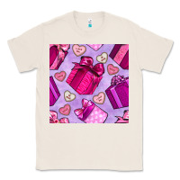 Natural valentines day gift box and cookie seamless pattern Classic Tee - BundleAndBundleShop