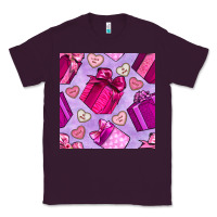 Plum valentines day gift box and cookie seamless pattern Classic Tee - BundleAndBundleShop