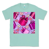 Seafoam valentines day gift box and cookie seamless pattern Classic Tee - BundleAndBundleShop