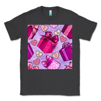 Smoke valentines day gift box and cookie seamless pattern Classic Tee - BundleAndBundleShop