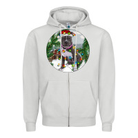 Dove Grey Pitbull And Farm Zipper Hoodie - RanaPortraitStore