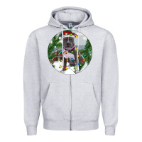 Heather Grey Pitbull And Farm Zipper Hoodie - RanaPortraitStore