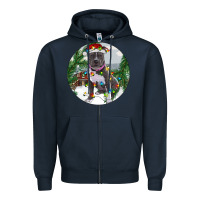 Navy Pitbull And Farm Zipper Hoodie - RanaPortraitStore