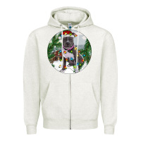 Oatmeal Heather Pitbull And Farm Zipper Hoodie - RanaPortraitStore