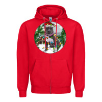 Red Pitbull And Farm Zipper Hoodie - RanaPortraitStore