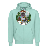 Seafoam Pitbull And Farm Zipper Hoodie - RanaPortraitStore