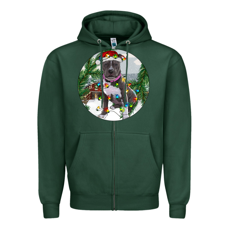 Pitbull And Farm Zipper Hoodie by RanaPortraitStore | Teevron