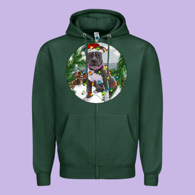Zipper Hoodie Pitbull And Farm