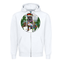 White Pitbull And Farm Zipper Hoodie - RanaPortraitStore