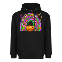 Black Halloween Rainbow Heavyweight Hoodie - texasbilliewilder