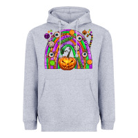 Heather Grey Halloween Rainbow Heavyweight Hoodie - texasbilliewilder