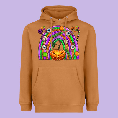 Halloween Rainbow Heavyweight Hoodie Designed By Texasbilliewilder