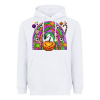 White Halloween Rainbow Heavyweight Hoodie - texasbilliewilder