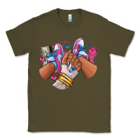 Army Green Pink and blue sneaker girl Classic Tee - RanaPortraitStore