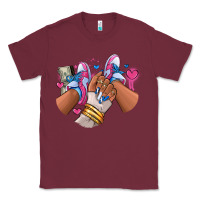 Burgundy Pink and blue sneaker girl Classic Tee - RanaPortraitStore