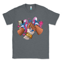 Charcoal Heather Pink and blue sneaker girl Classic Tee - RanaPortraitStore
