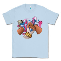 Dusty Blue Pink and blue sneaker girl Classic Tee - RanaPortraitStore