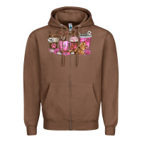 Chestnut cat coffee cups Zipper Hoodie - texasbilliewilder