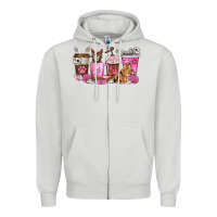 Dove Grey cat coffee cups Zipper Hoodie - texasbilliewilder