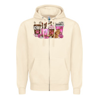 Sandshell cat coffee cups Zipper Hoodie - texasbilliewilder