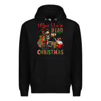 Black when you're dead inside but it's christmas Premium Hoodie - Jasminsmagicworld
