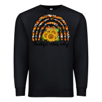 Black Thankful Vibes Only Premium Sweatshirt - CowhideDigitalArt