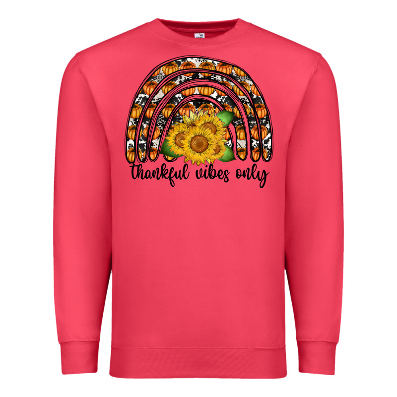 Thankful Vibes Only Premium Sweatshirt by CowhideDigitalArt | Teevron