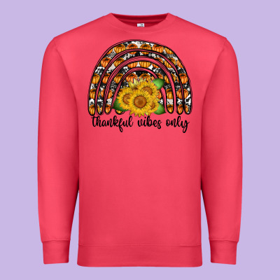 Thankful Vibes Only Premium Sweatshirt Designed By Cowhidedigitalart